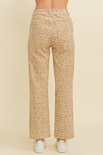 CORDUROY FLORAL PANTS