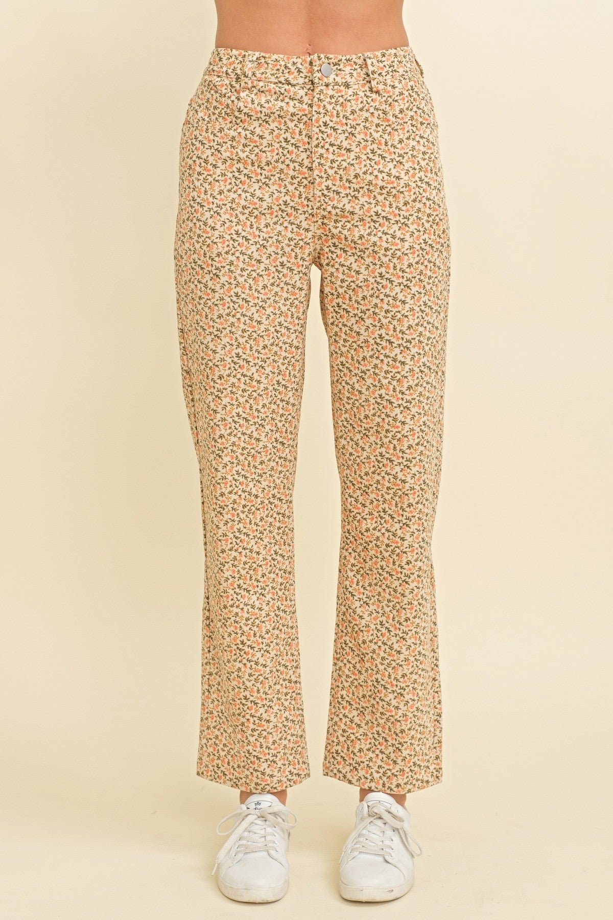 CORDUROY FLORAL PANTS