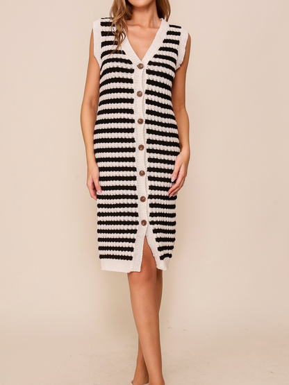 ALICIA CROCHET STRIPED DRESS