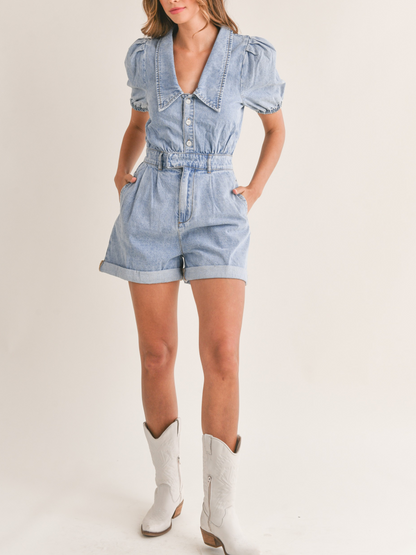 GALA DENIM ROMPER