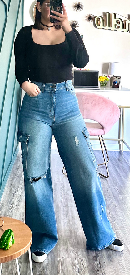 WIDE CARGO JEANS